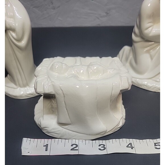 VTG 70s Holland Mold Ceramic Glazed Nativity Mary Joseph Baby Jesus Religious - Picture 14 of 16